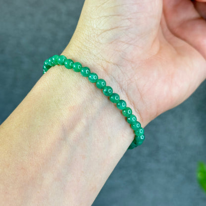 Natural Apple Green Semi-Translucent Jadeite Jade Bracelet Size 5 mm