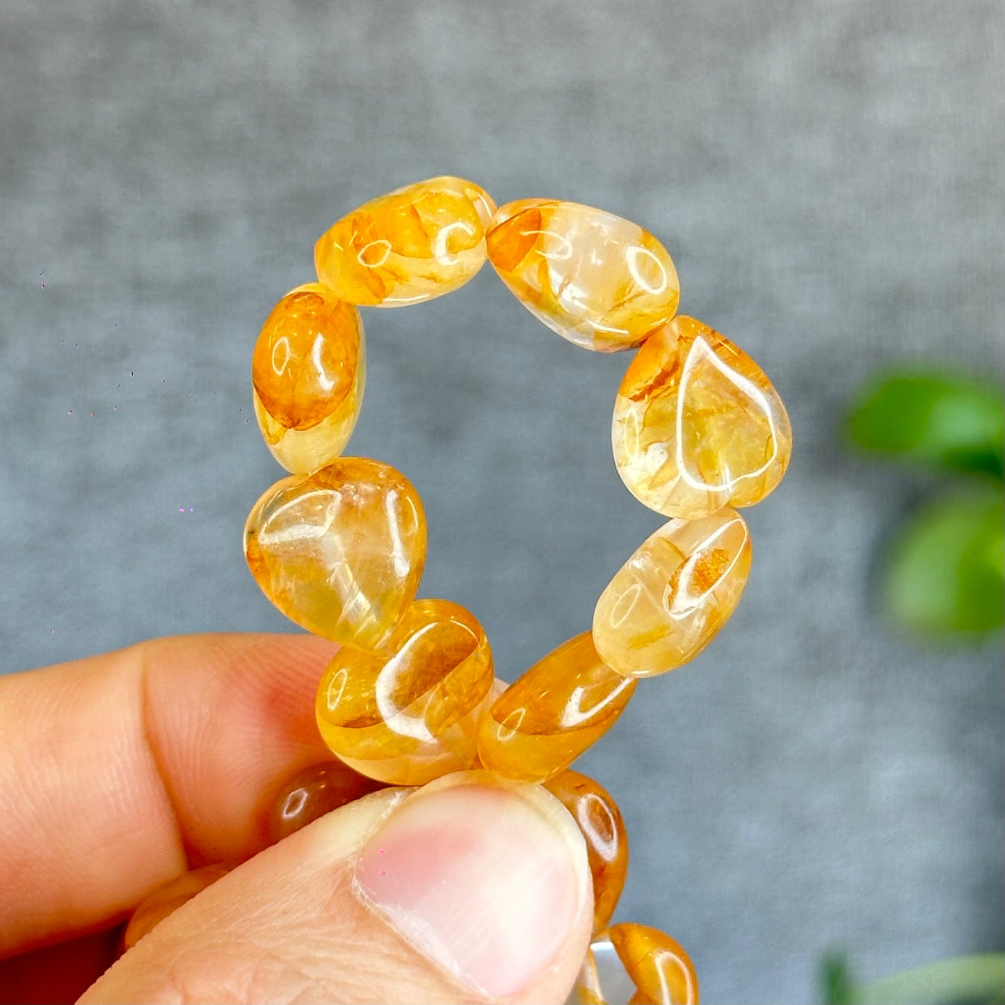 Natural Golden Healer Heart Bracelet Size 12 mm