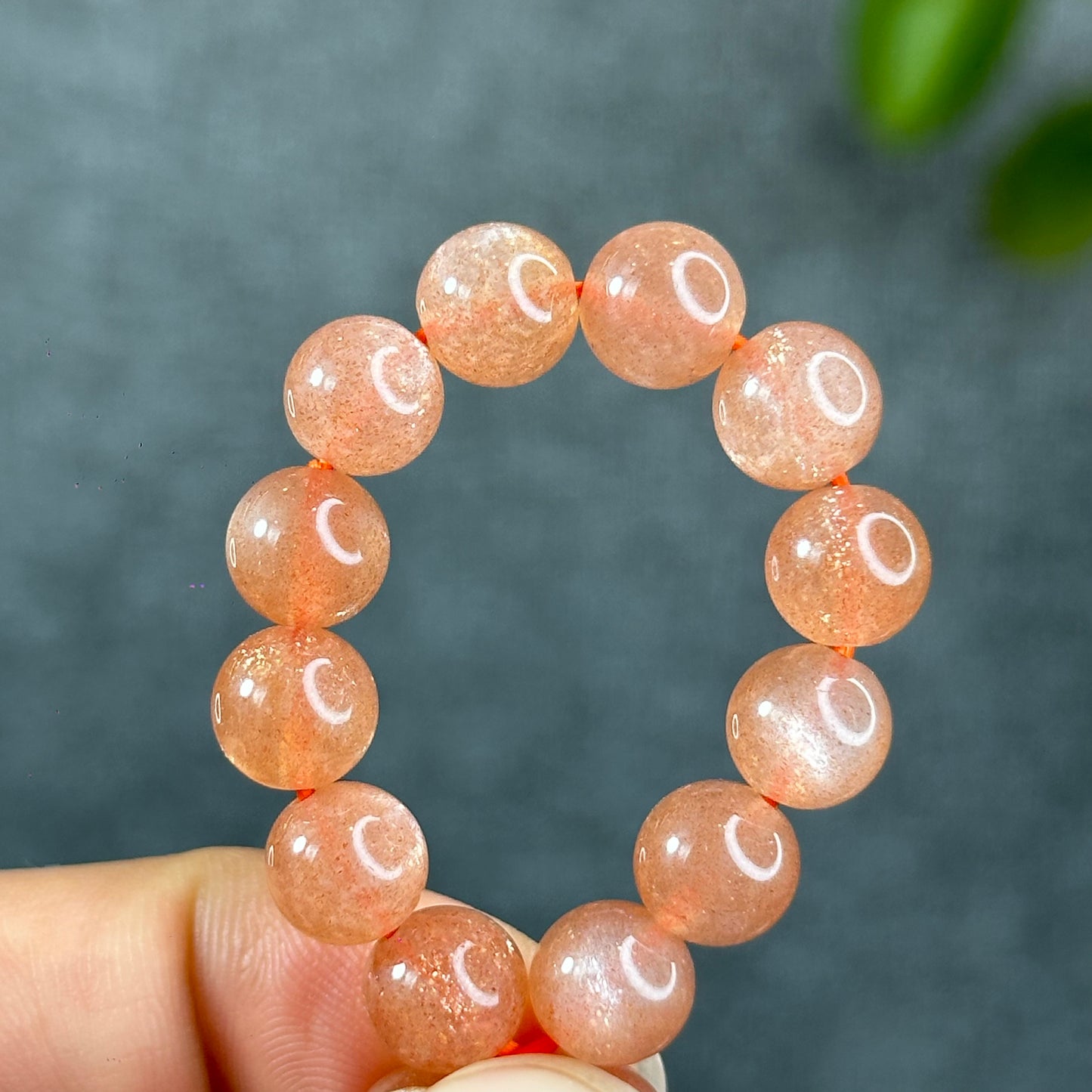 Natural Orange Sunstone Bracelet Size 8 mm
