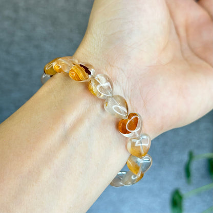 Natural Golden Healer Heart Bracelet Size 12 mm