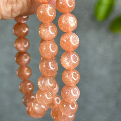 Natural Orange Sunstone Bracelet Size 8 mm