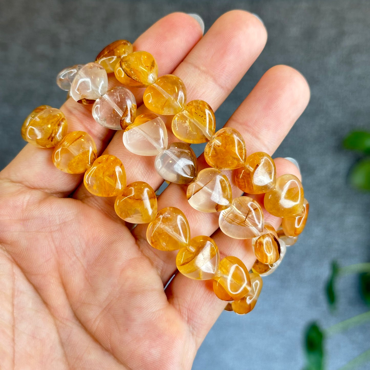 Natural Golden Healer Heart Bracelet Size 12 mm