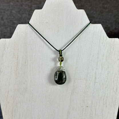 Prosperous Bag Green Landscape Quartz Pendant