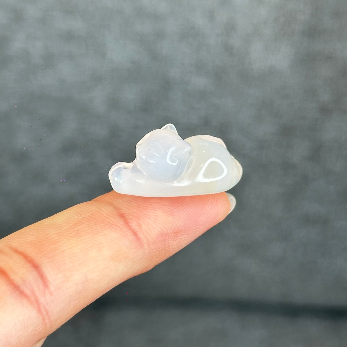 Natural Translucent Cat Agate Charm