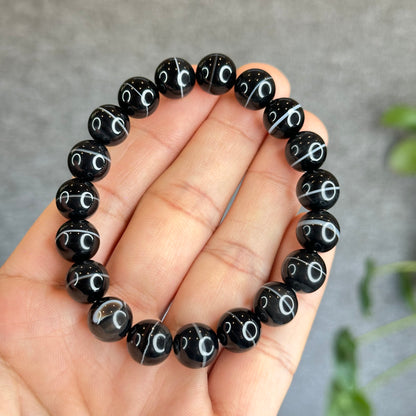 Natural Black Onyx Bracelet Size 10 mm