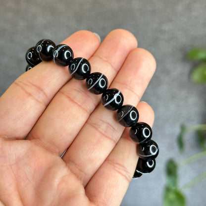 Natural Black Onyx Bracelet Size 10 mm