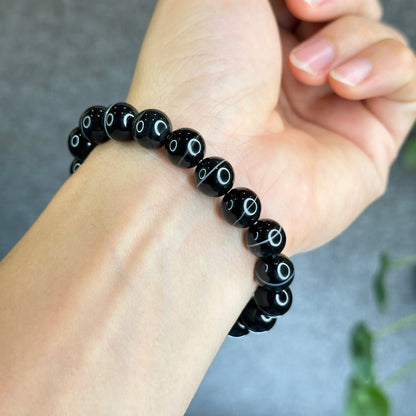 Natural Black Onyx Bracelet Size 10 mm