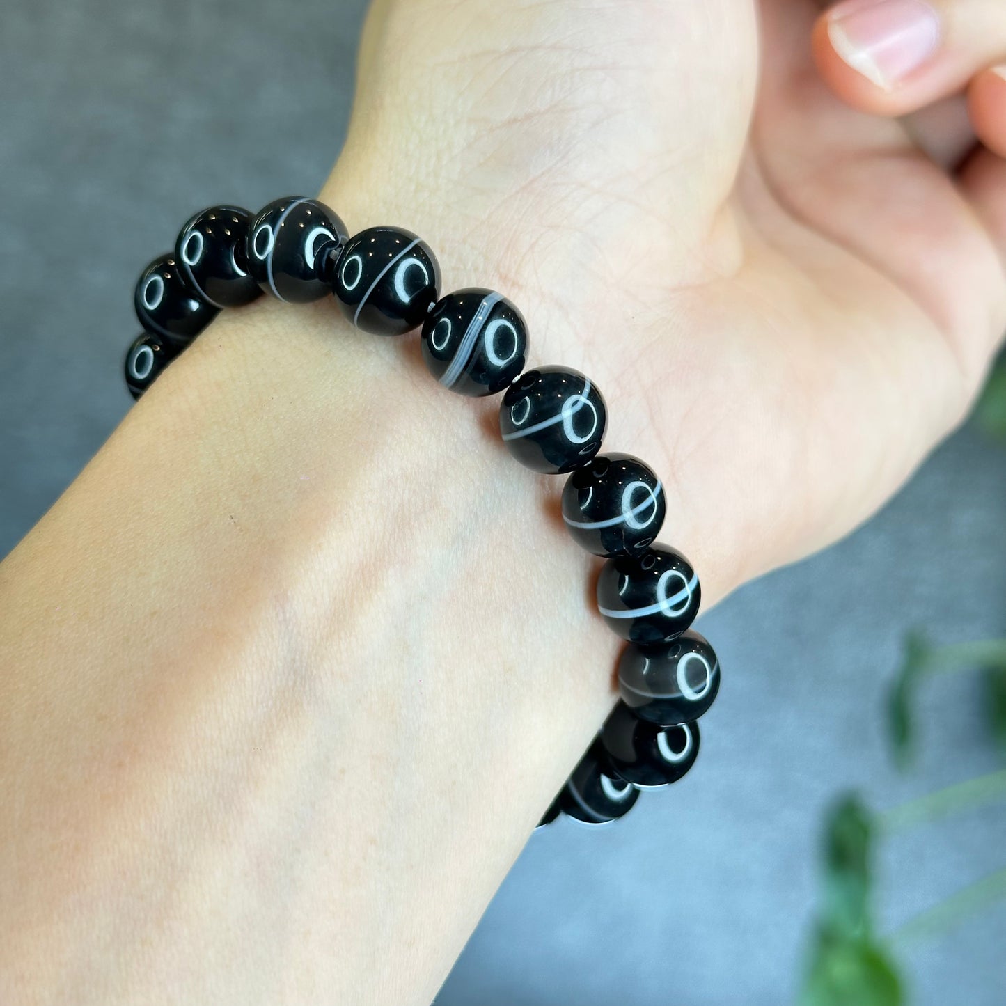 Natural Black Onyx Bracelet Size 10 mm