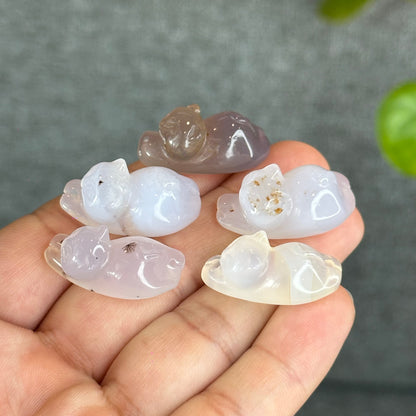 Natural Translucent Cat Agate Charm