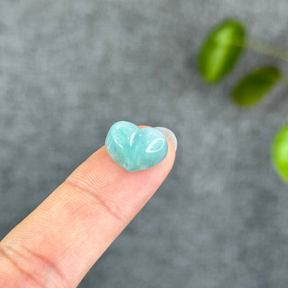 Natural Apple Green Heart Jadeite Jade Charm