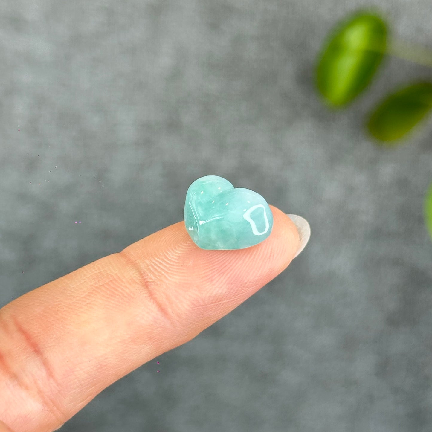 Natural Apple Green Heart Jadeite Jade Charm