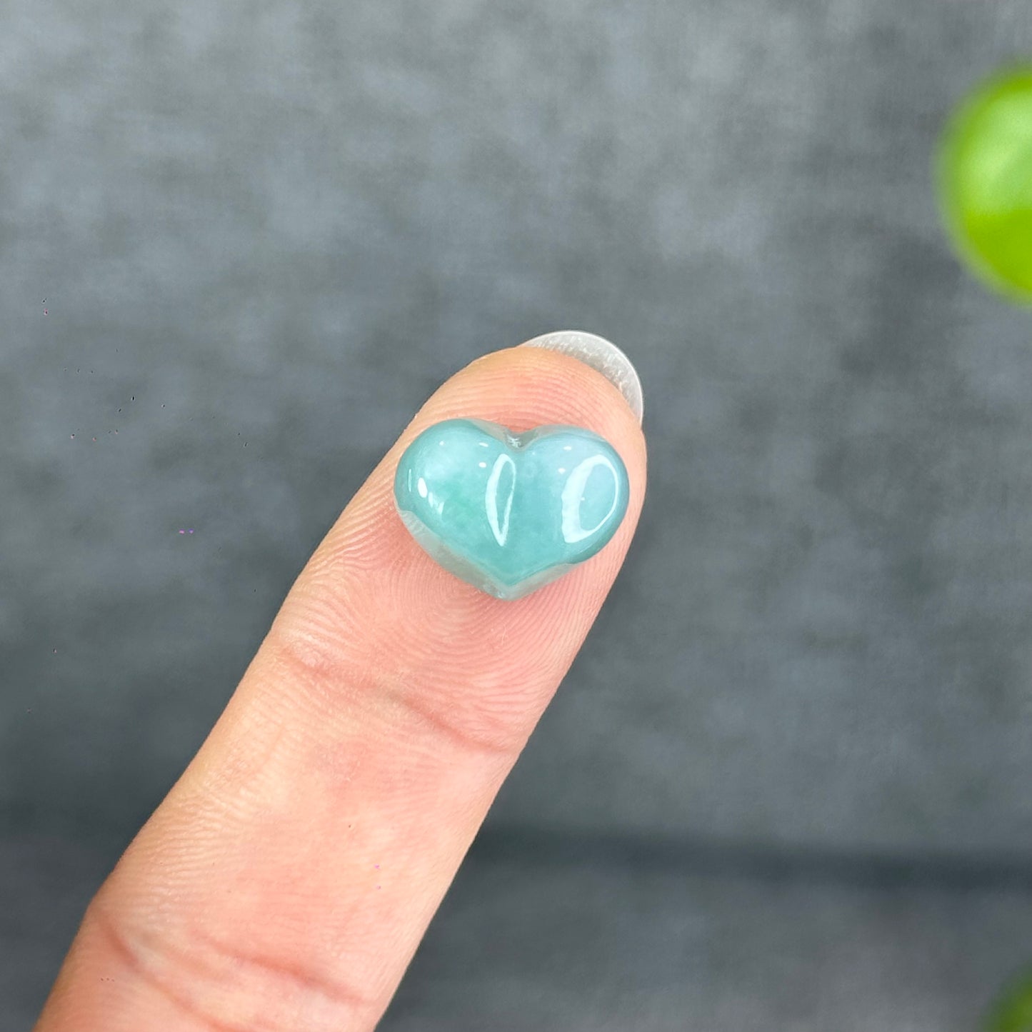 Natural Apple Green Heart Jadeite Jade Charm