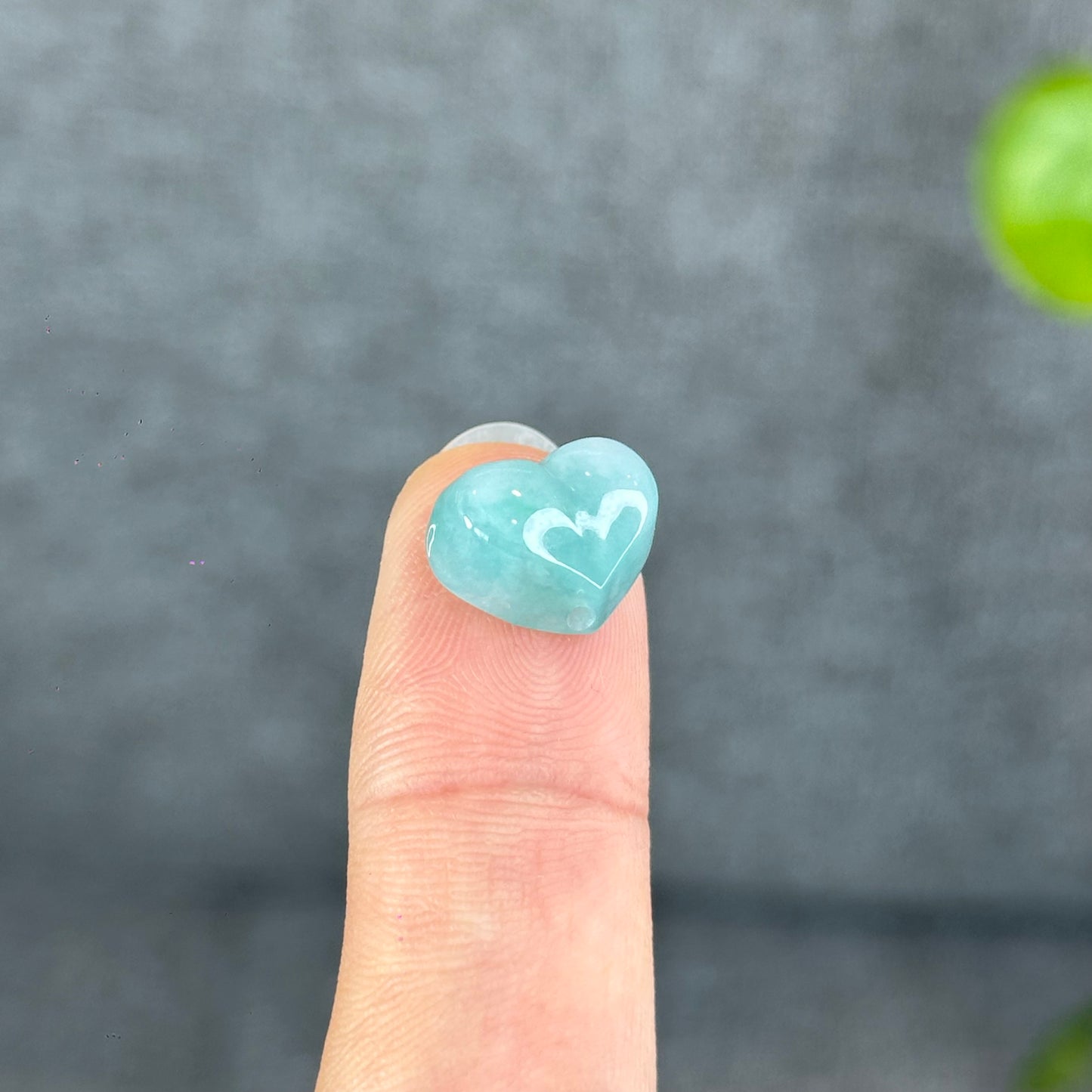 Natural Apple Green Heart Jadeite Jade Charm