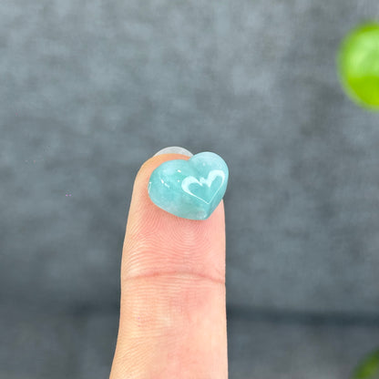 Natural Apple Green Heart Jadeite Jade Charm