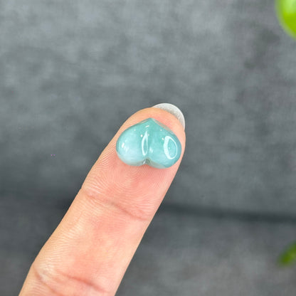 Natural Apple Green Heart Jadeite Jade Charm