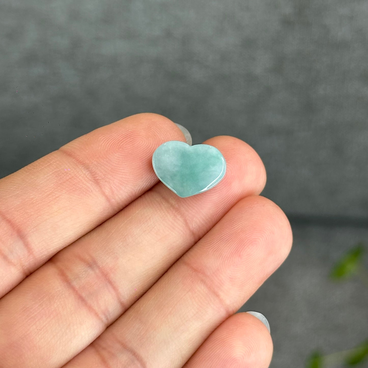 Natural Apple Green Heart Jadeite Jade Charm