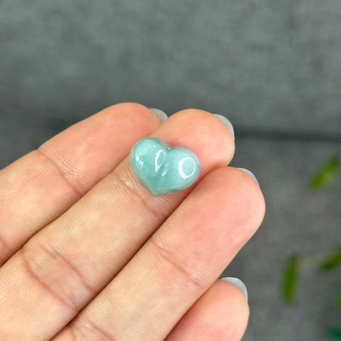 Natural Apple Green Heart Jadeite Jade Charm