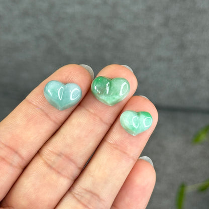 Natural Apple Green Heart Jadeite Jade Charm