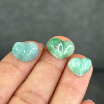 Natural Apple Green Heart Jadeite Jade Charm