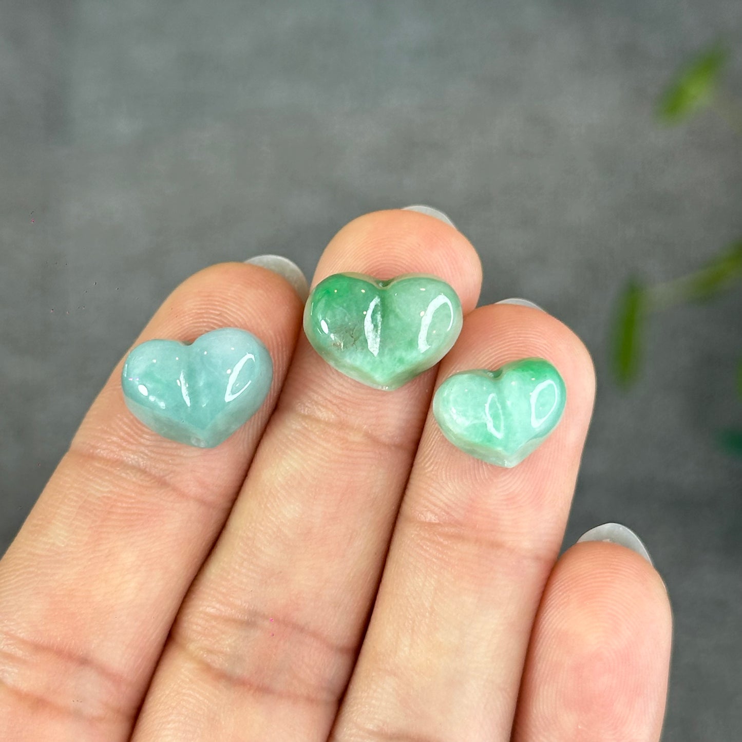 Natural Apple Green Heart Jadeite Jade Charm