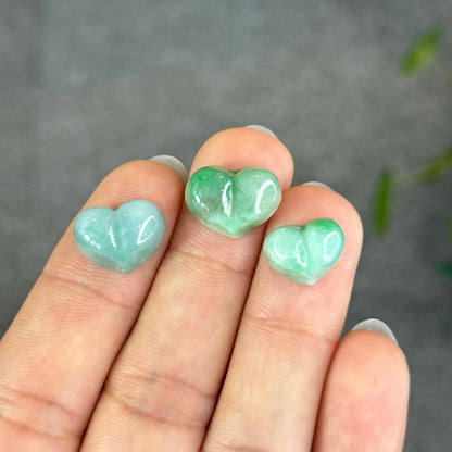 Natural Apple Green Heart Jadeite Jade Charm