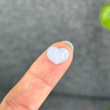 Natural Lavendar Heart Jadeite Jade Charm