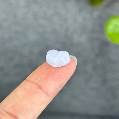 Natural Lavendar Heart Jadeite Jade Charm