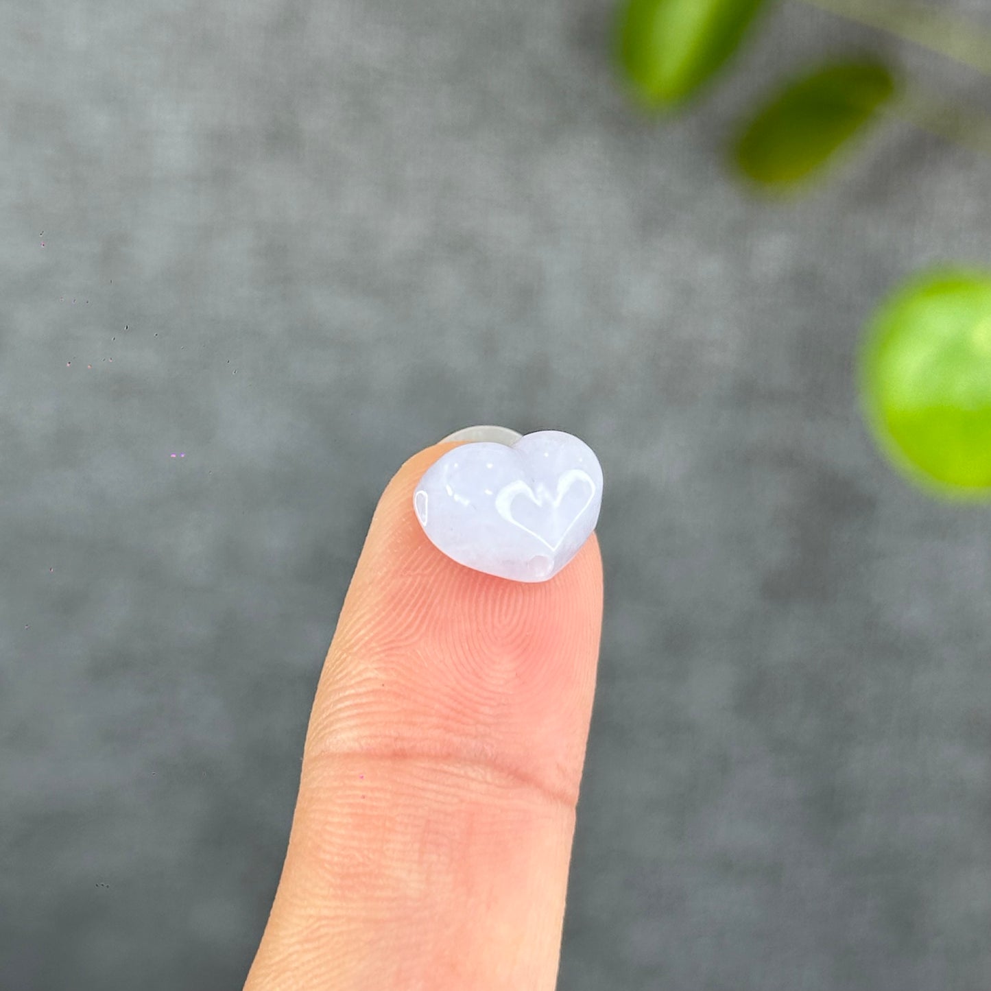 Natural Lavendar Heart Jadeite Jade Charm
