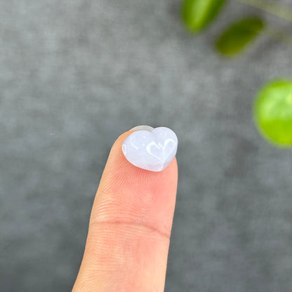 Natural Lavendar Heart Jadeite Jade Charm