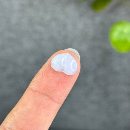 Natural Lavendar Heart Jadeite Jade Charm