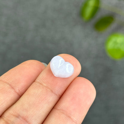 Natural Lavendar Heart Jadeite Jade Charm