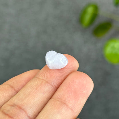Natural Lavendar Heart Jadeite Jade Charm