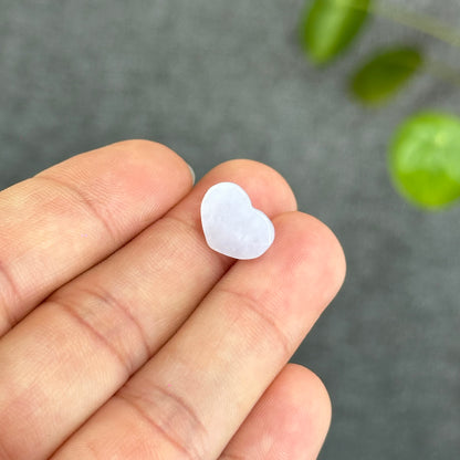 Natural Lavendar Heart Jadeite Jade Charm