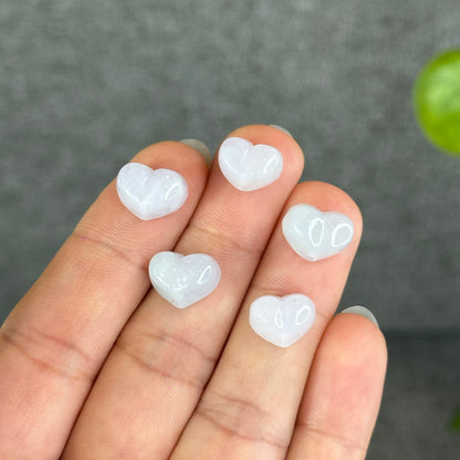 Natural Lavendar Heart Jadeite Jade Charm
