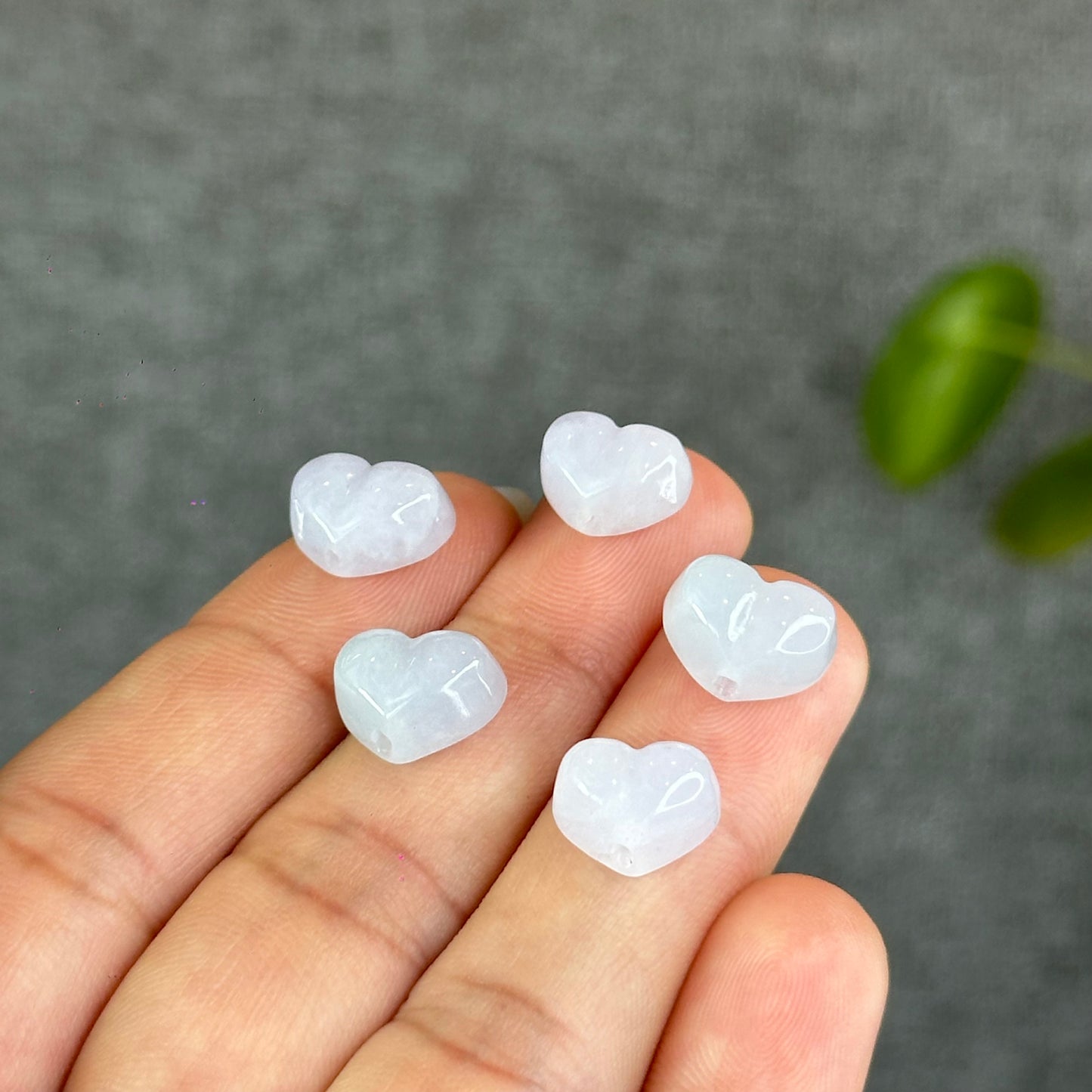 Natural Lavendar Heart Jadeite Jade Charm