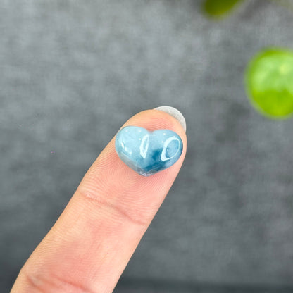 Natural Water Green Heart Jadeite Jade Charm