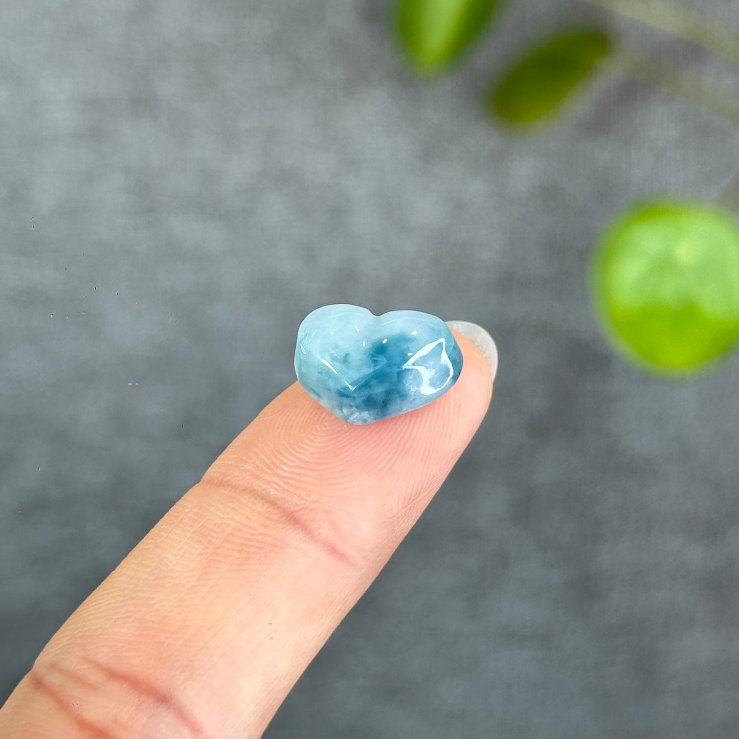 Natural Water Green Heart Jadeite Jade Charm