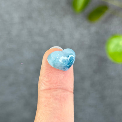 Natural Water Green Heart Jadeite Jade Charm