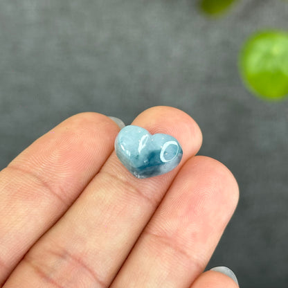 Natural Water Green Heart Jadeite Jade Charm