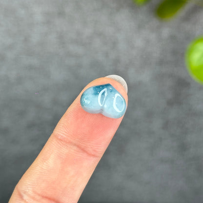 Natural Water Green Heart Jadeite Jade Charm