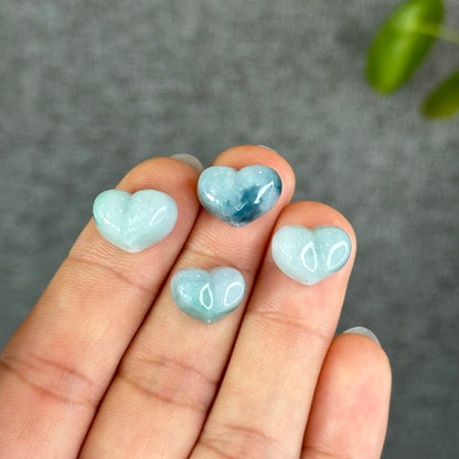 Natural Water Green Heart Jadeite Jade Charm