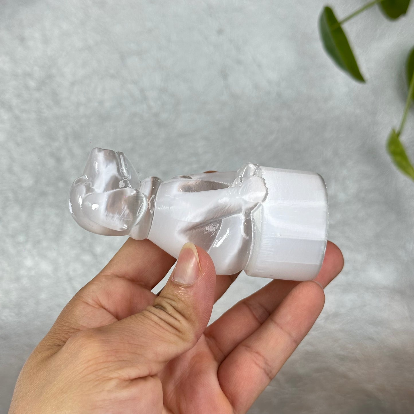 Natural Selenite Wolf Figurine