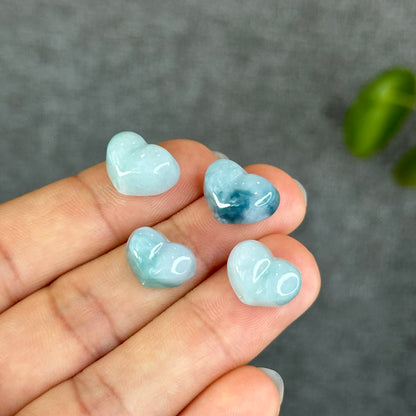 Natural Water Green Heart Jadeite Jade Charm