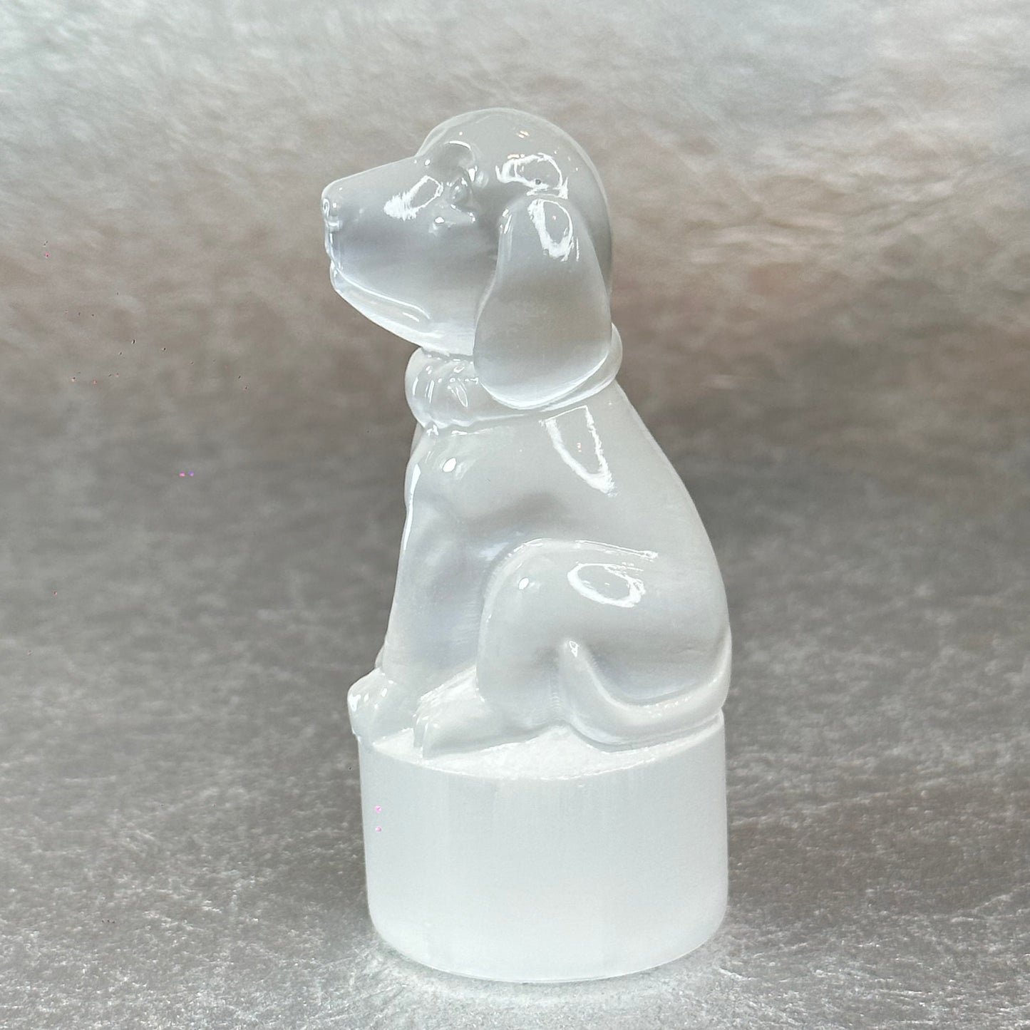 Natural Selenite Wolf Figurine
