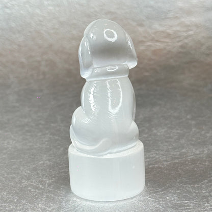 Natural Selenite Wolf Figurine