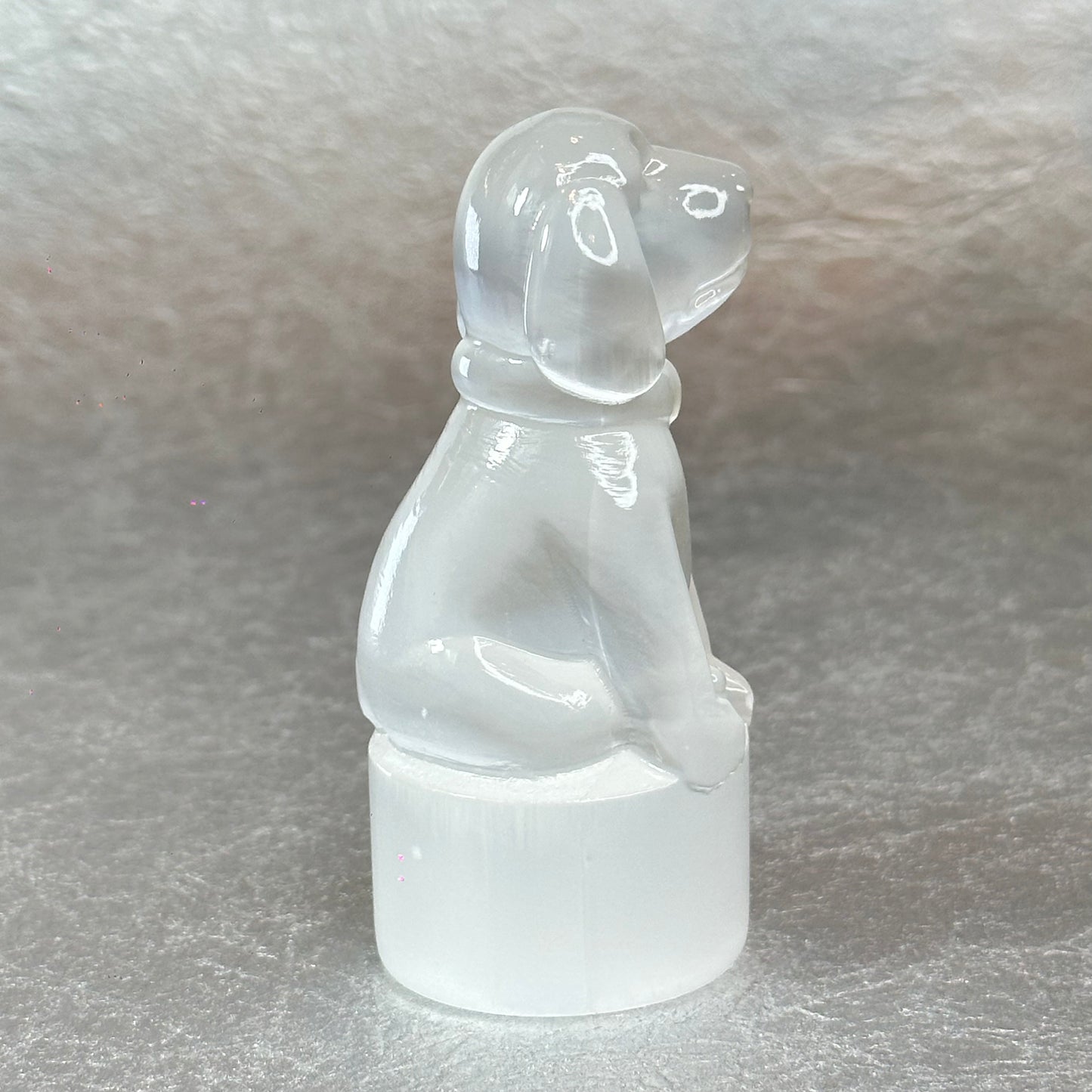 Natural Selenite Wolf Figurine
