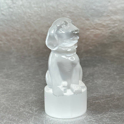 Natural Selenite Wolf Figurine