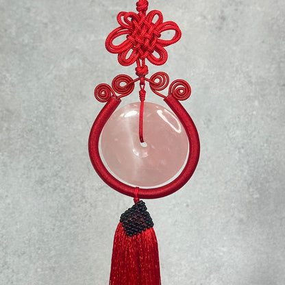 Rose Quartz Red String Car Accessory