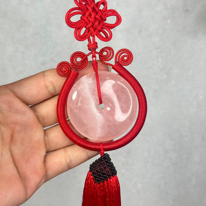 Rose Quartz Red String Car Accessory