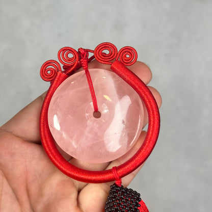 Rose Quartz Red String Car Accessory
